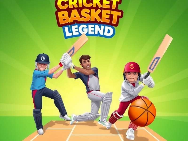 Cricket Basket Legend - Official Game Banner Cricket Basket Legend game banner showing players in action, blending cricket and basketball elements