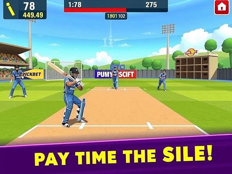 Cricket Basket Legend - Exciting Gameplay Action Cricket Basket Legend gameplay screenshot showing a player preparing to hit a six while opponents defend the basket