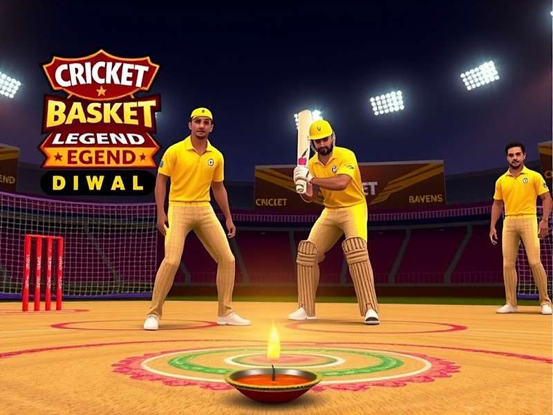 Cricket Basket Legend - Diwali Dhamaka Tournament Cricket Basket Legend Diwali event showing players in golden skins, virtual diyas, and rangoli patterns on the court